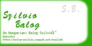 szilvio balog business card
